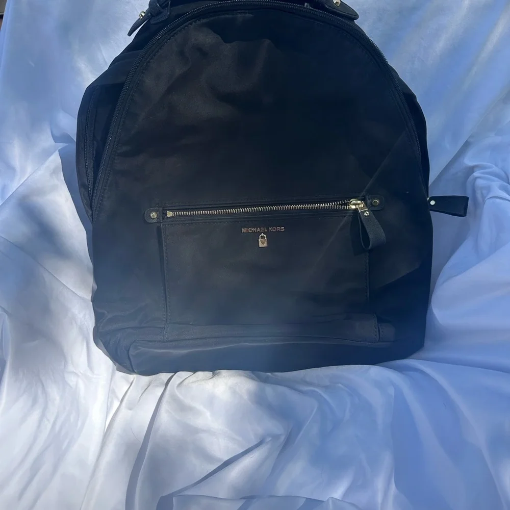 Michael Kors Kelsey Nylon Large Back Pack Bag- Black - Picture 9 of 11